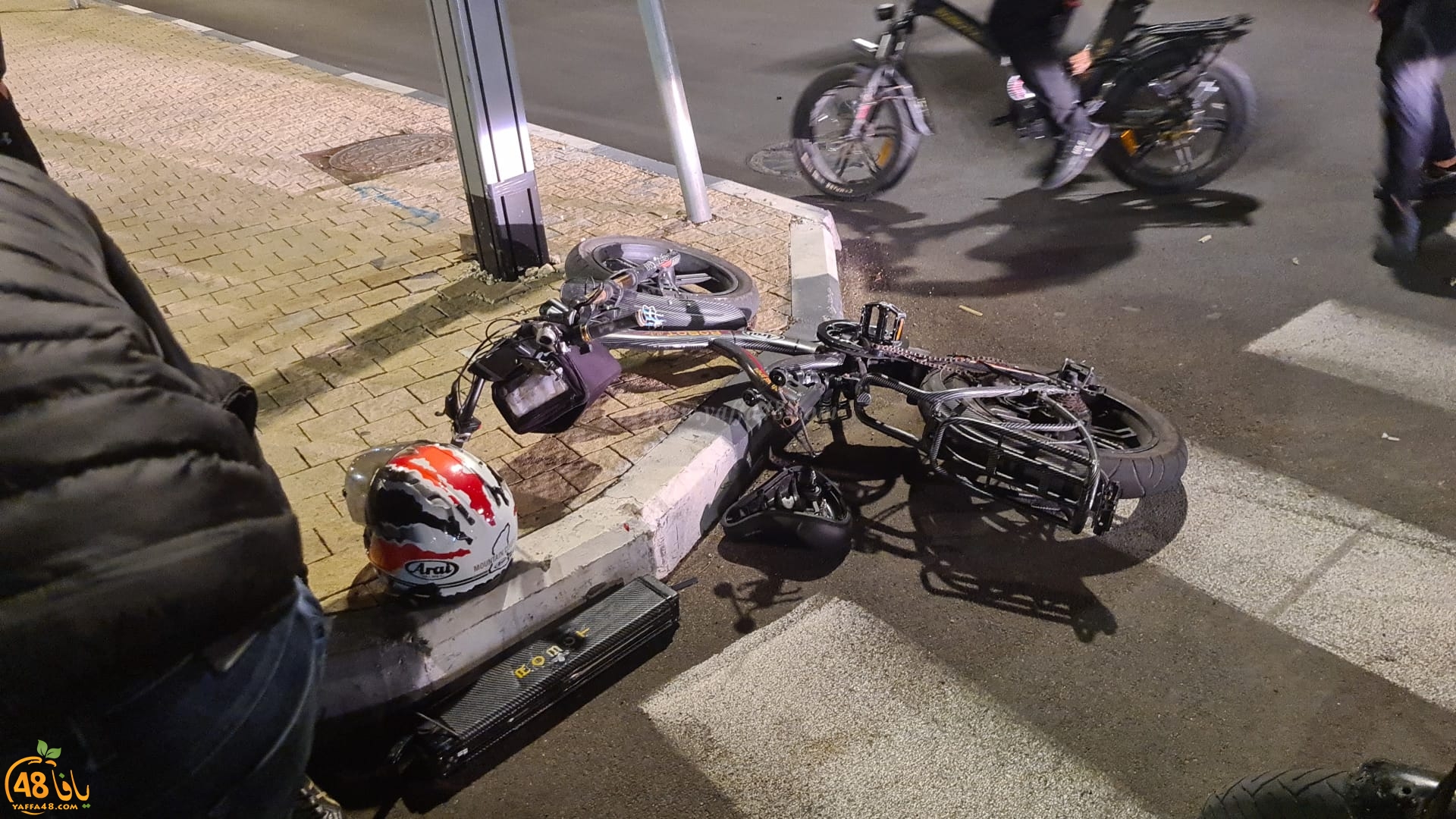 يافا: اصابة طفيفة لسائق دراجة هوائية بحادث طرق